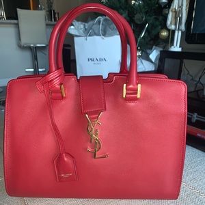 YSL Red calfskin leather crossbody bag